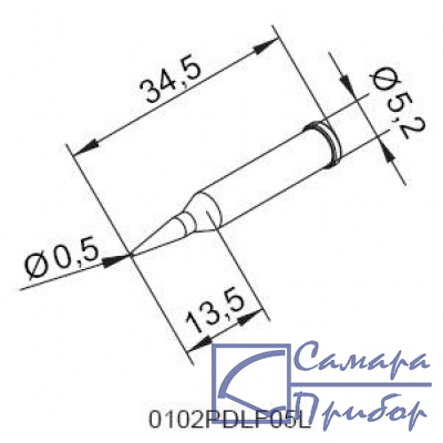 конус длинный 0,5 мм (к i-Tool, i-Tool nano) 102PDLF05L