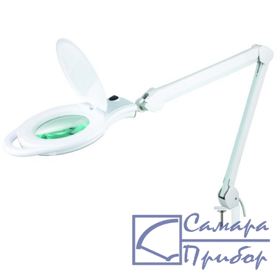 лампа-лупа со светодиодной подсветкой на струбцине 8060LED-U 5D