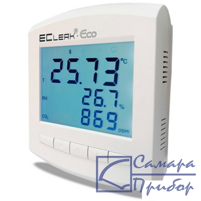 измеритель-сигнализатор температуры, влажности и концентрации CO2 EClerk-Eco-RHTC-0-0-0