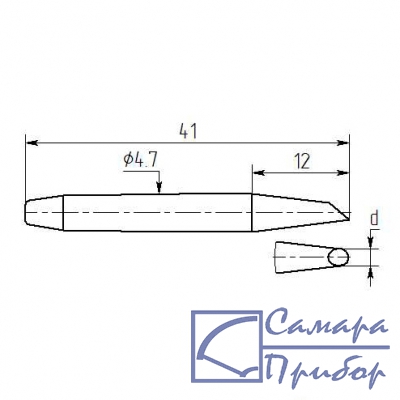 паяльная насадка 1,5 мм (односторонний срез, износостойкая) МP12-DB-01