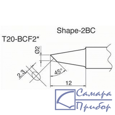 паяльная сменная композитная головка для станций FX-838 T20-BCF2