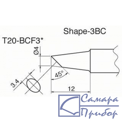 паяльная сменная композитная головка для станций FX-838 T20-BCF3