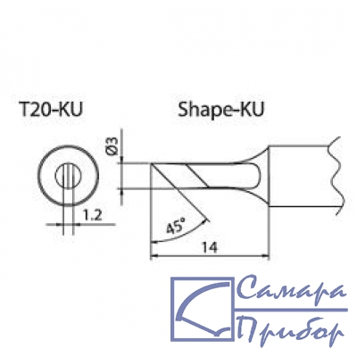 паяльная сменная композитная головка для станций FX-838 T20-KU