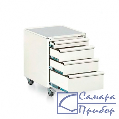 подкатная лабораторная тумба 490*635*650мм ТП-02/S LAB RAL9010
